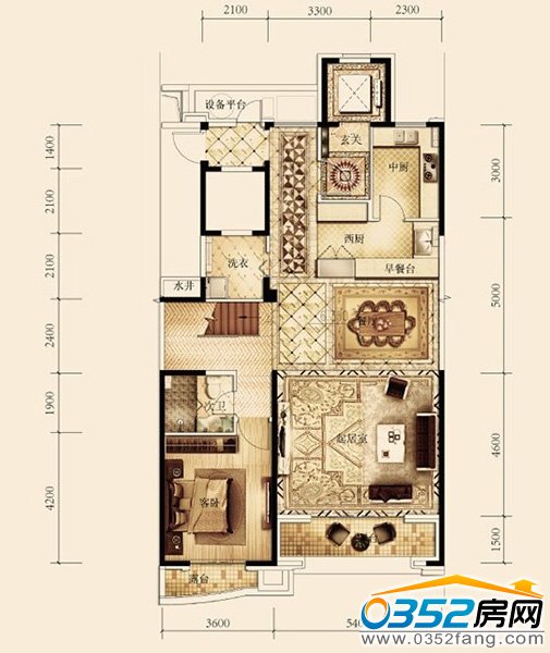 戶型圖四室四衛兩廳