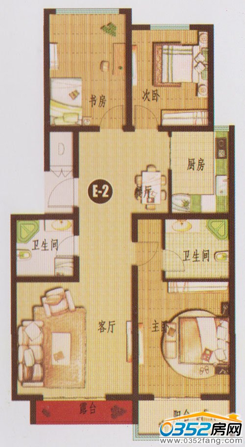 千禧御東畫卷三室兩廳兩衛(wèi)125.62平米