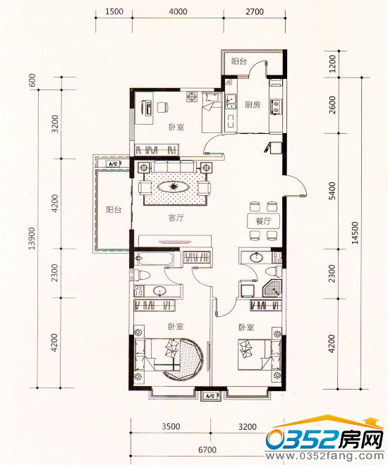 中央美域131.98平米戶型圖
