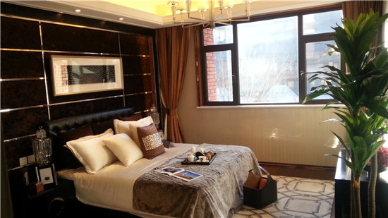 B戶型樣板間主臥實景圖